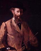 Edouard Manet Self portrait with palette oil painting on canvas